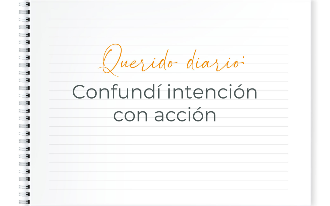 QUERIDO DIARIO: CONFUNDÍ INTENCIÓN CON ACCIÓN